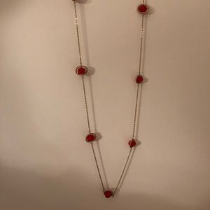Red and gold pendant necklace from Evereve